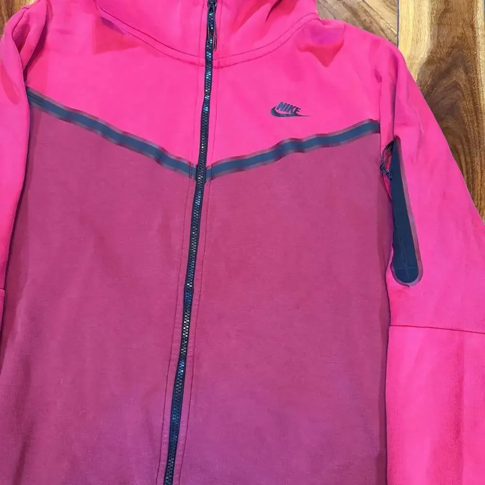 Nike Sportswear Tech Fleece Full-Zip Colorblock Hoodie Very Berry/Black Pink XL